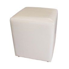 Taburet Cub Piele Bej, 38 x 42 x 38 cm